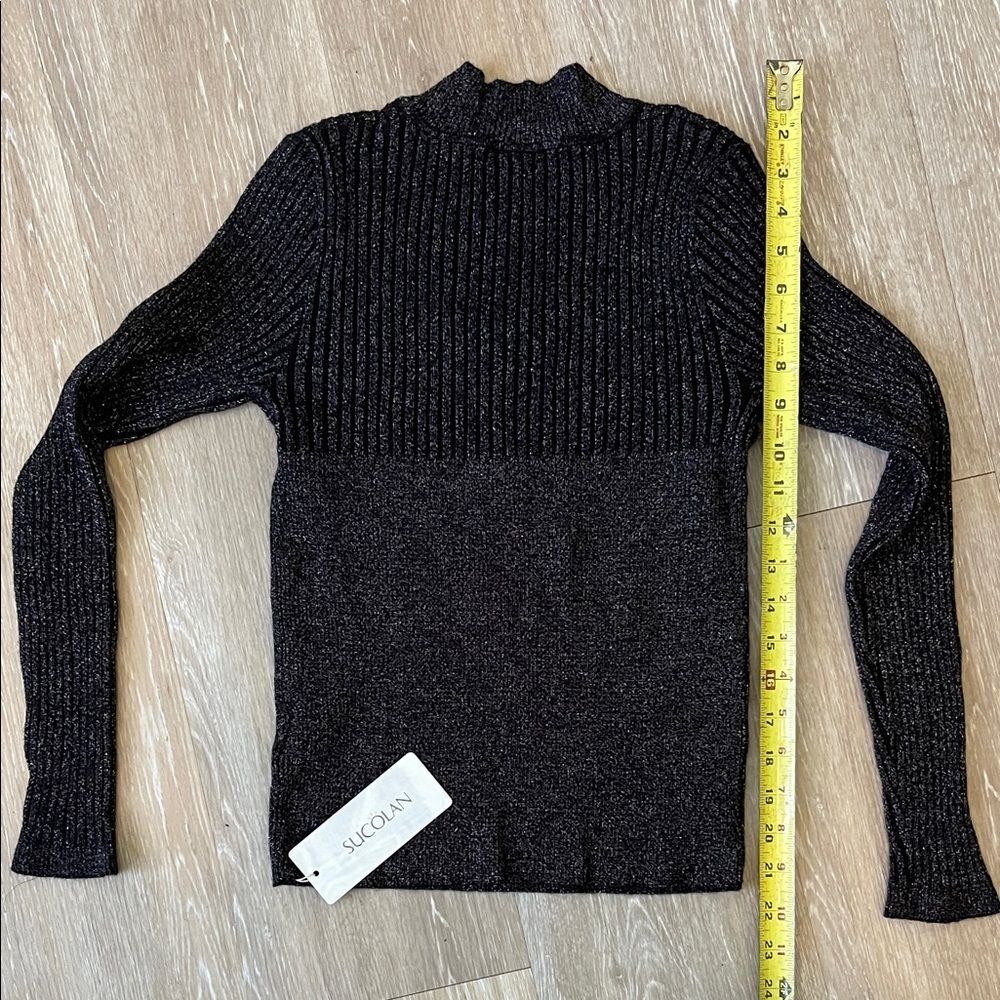 Black Ribbed Turtleneck Sweater NWT